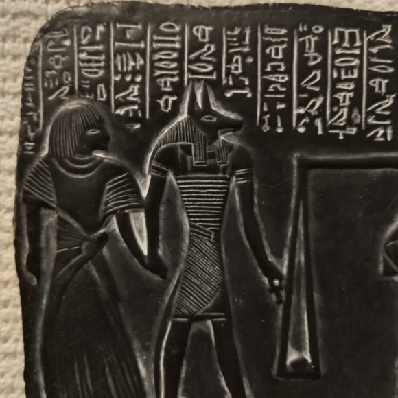 Black Stone Wall Décor - Egyptian Afterlife Weighing of the Heart. - Picture 2 of 6